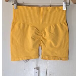 Womens Best Yellow Athletic Shorts Medium